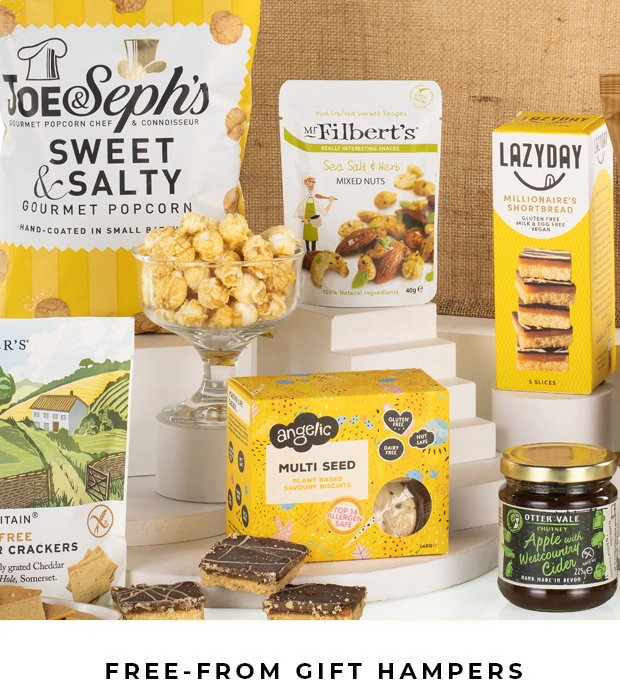 Discover gluten-free and dairy-free hampers in the UK